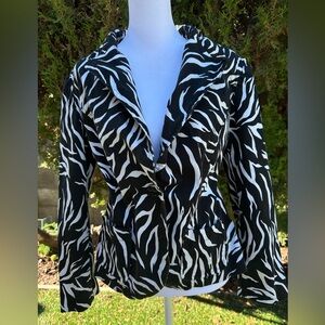 Women’s First Optiom Zebra Print Blazer/Jacket 97% Cotton size Large